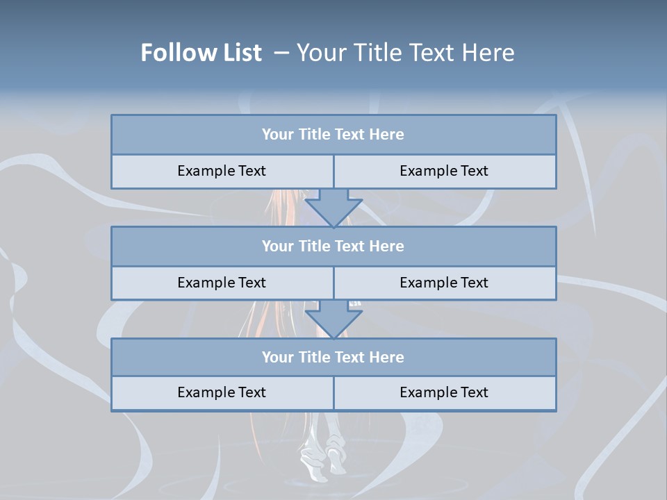 A Woman In A Blue Dress On A Stage PowerPoint Template