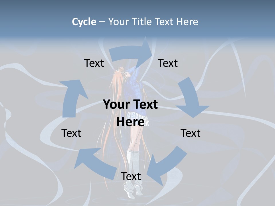 A Woman In A Blue Dress On A Stage PowerPoint Template