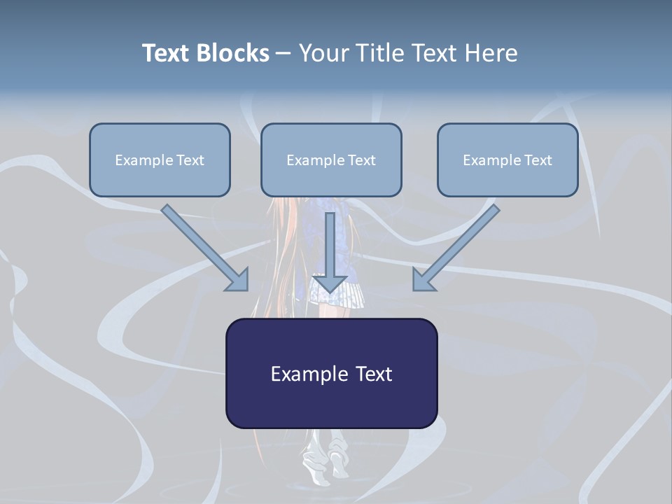 A Woman In A Blue Dress On A Stage PowerPoint Template
