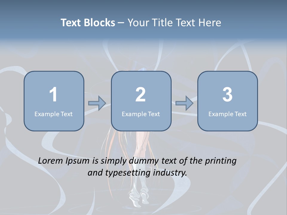 A Woman In A Blue Dress On A Stage PowerPoint Template