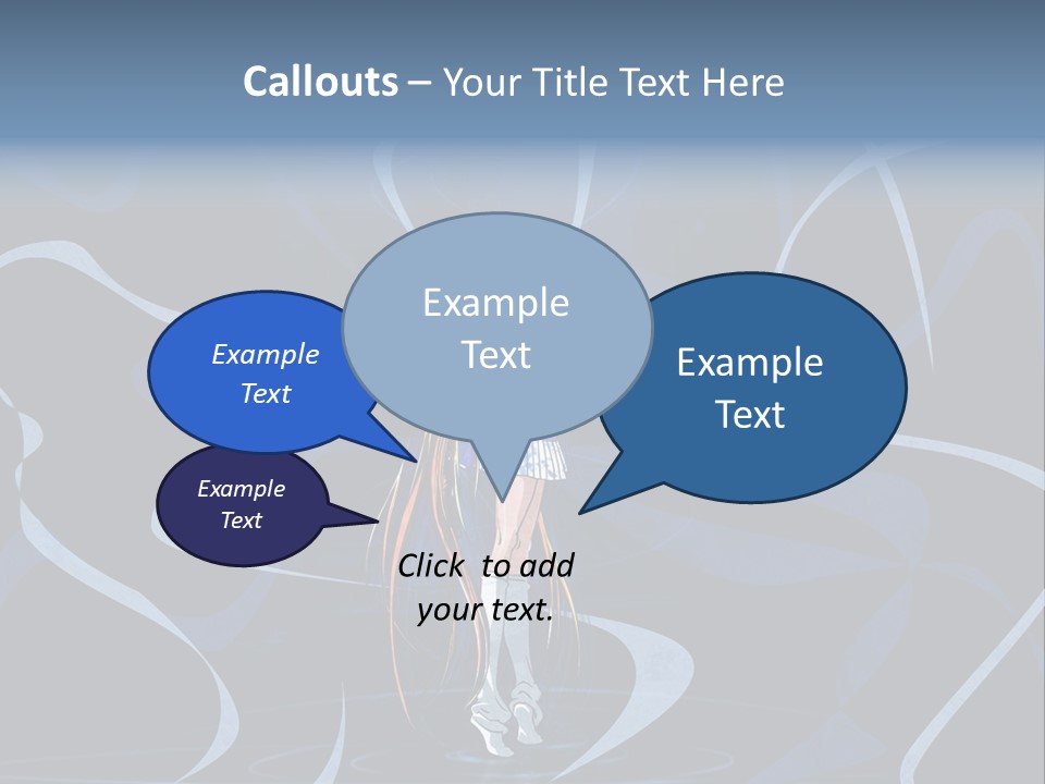 A Woman In A Blue Dress On A Stage PowerPoint Template