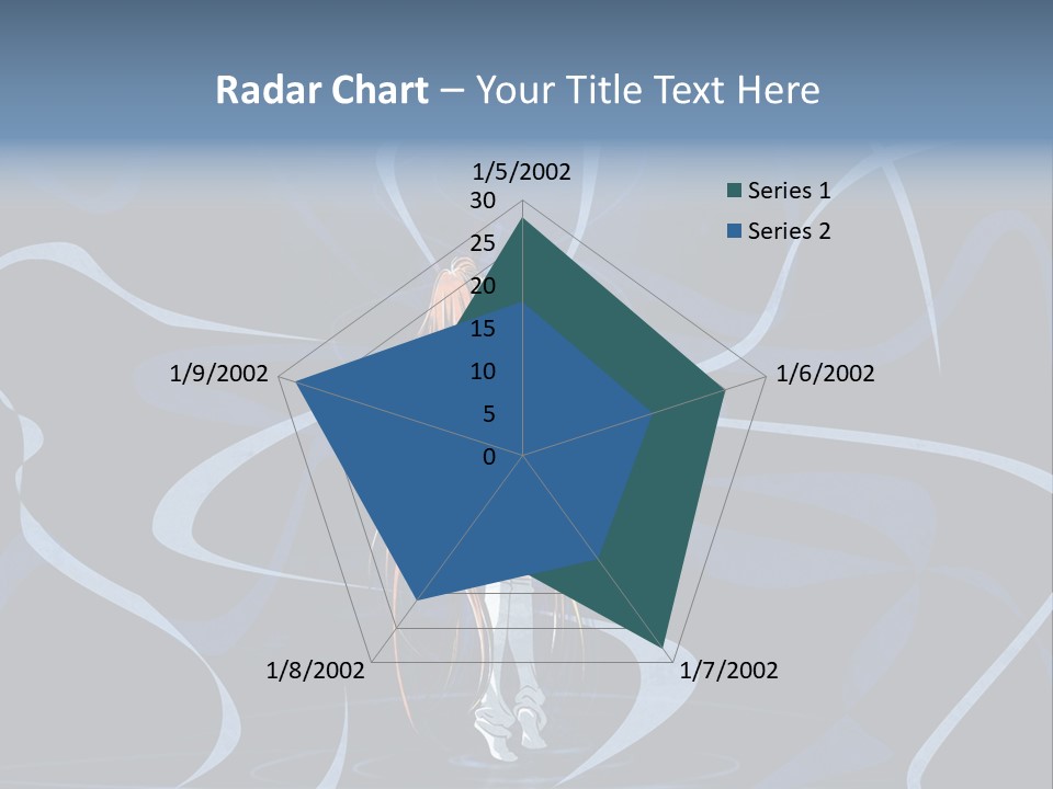 A Woman In A Blue Dress On A Stage PowerPoint Template