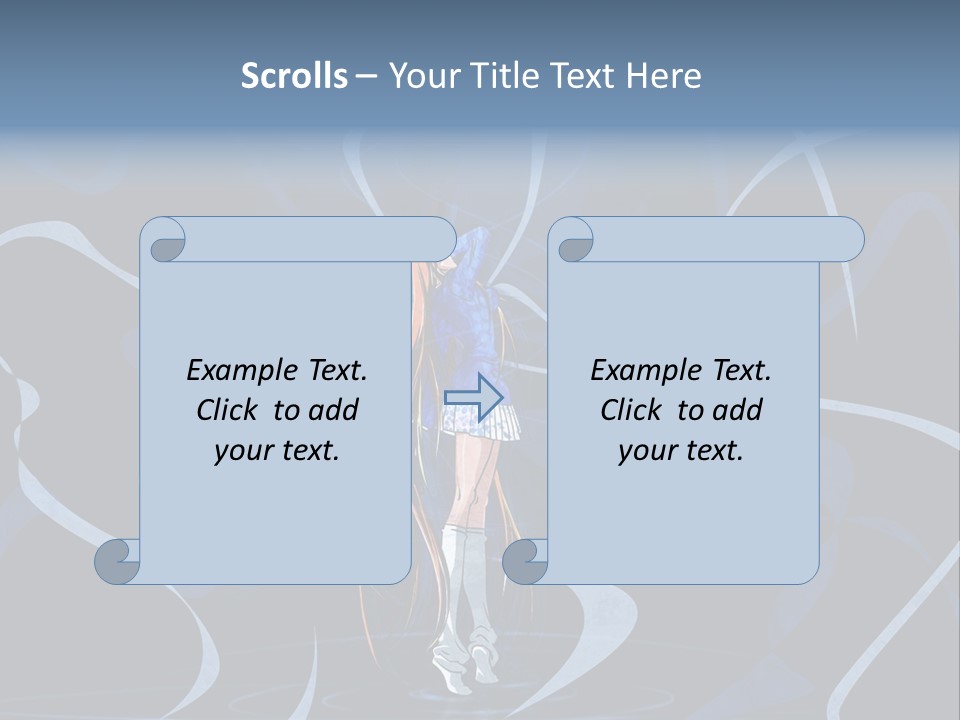 A Woman In A Blue Dress On A Stage PowerPoint Template