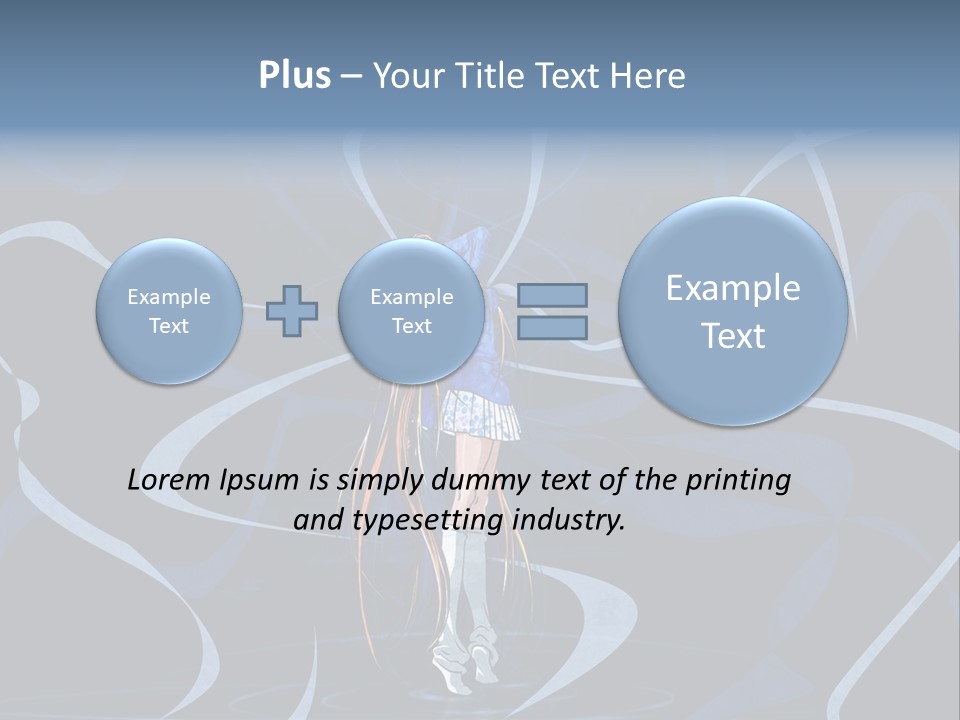 A Woman In A Blue Dress On A Stage PowerPoint Template