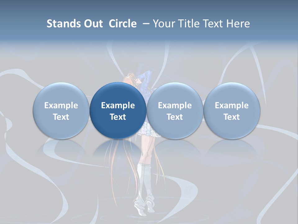 A Woman In A Blue Dress On A Stage PowerPoint Template