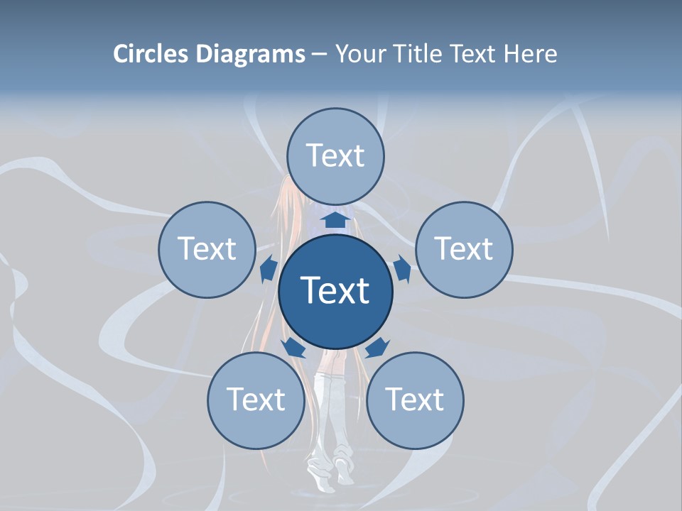 A Woman In A Blue Dress On A Stage PowerPoint Template