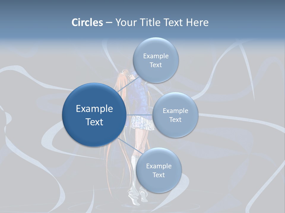 A Woman In A Blue Dress On A Stage PowerPoint Template