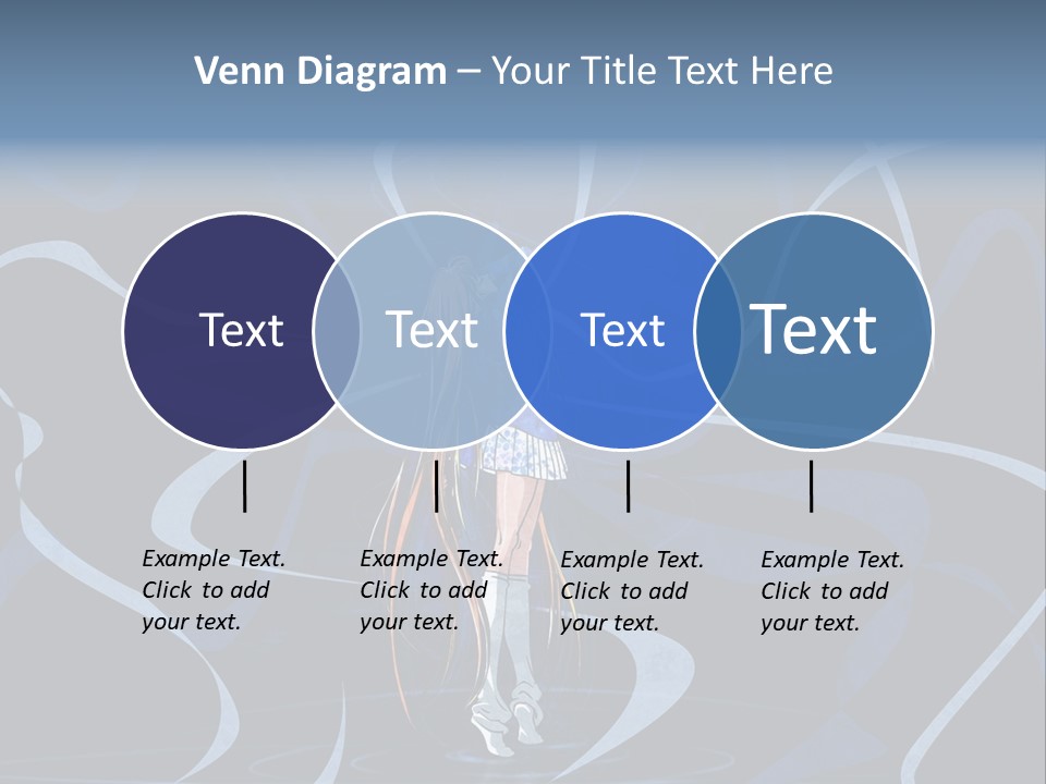 A Woman In A Blue Dress On A Stage PowerPoint Template