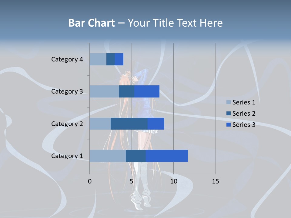A Woman In A Blue Dress On A Stage PowerPoint Template