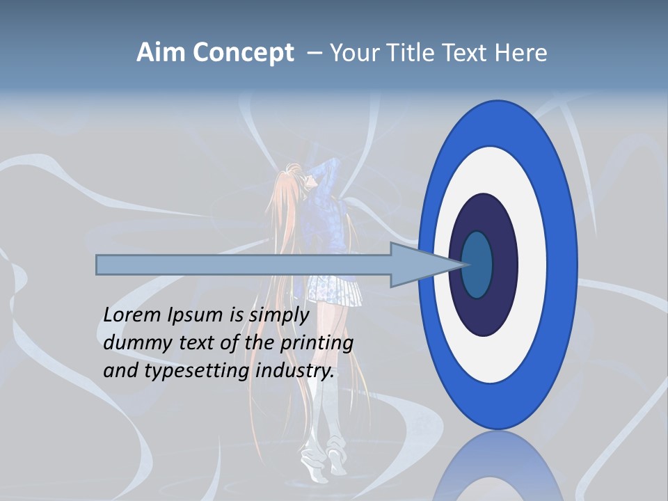 A Woman In A Blue Dress On A Stage PowerPoint Template