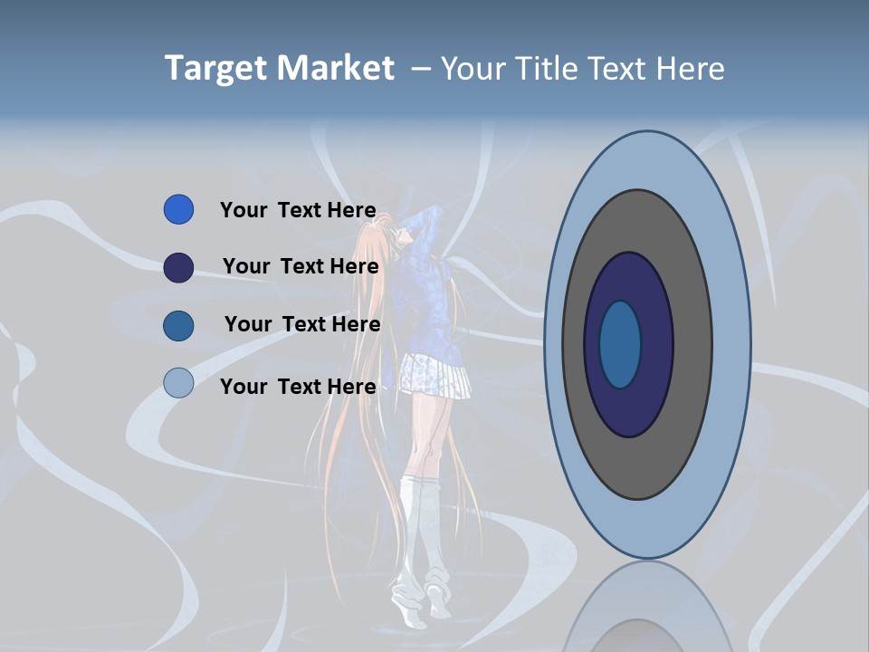 A Woman In A Blue Dress On A Stage PowerPoint Template