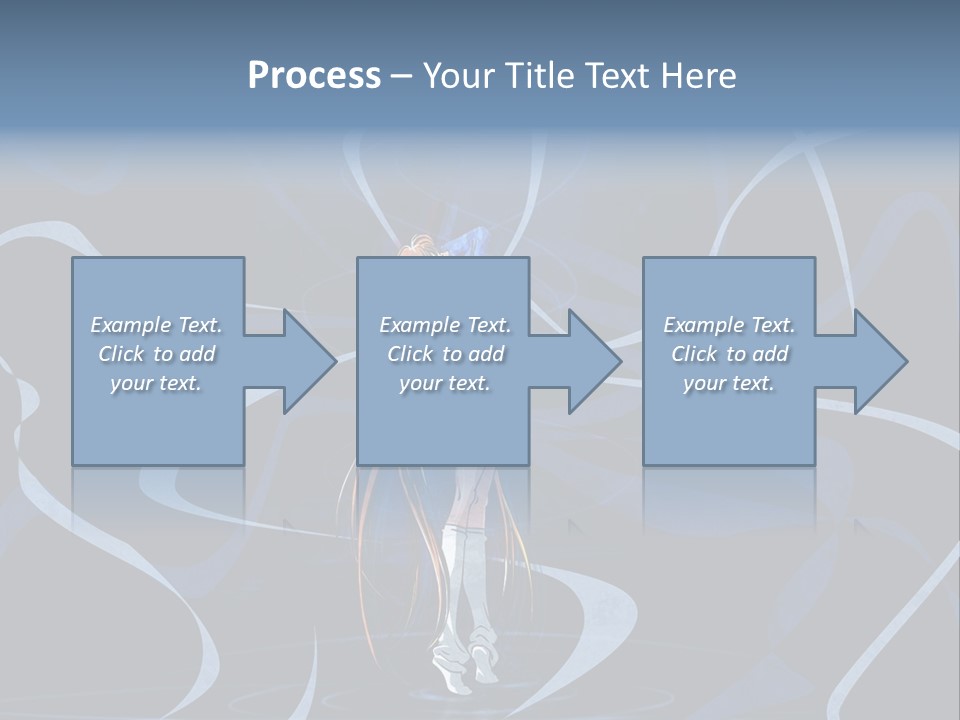 A Woman In A Blue Dress On A Stage PowerPoint Template