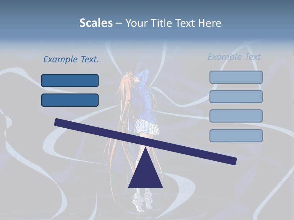 A Woman In A Blue Dress On A Stage PowerPoint Template