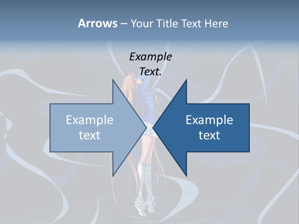 A Woman In A Blue Dress On A Stage PowerPoint Template