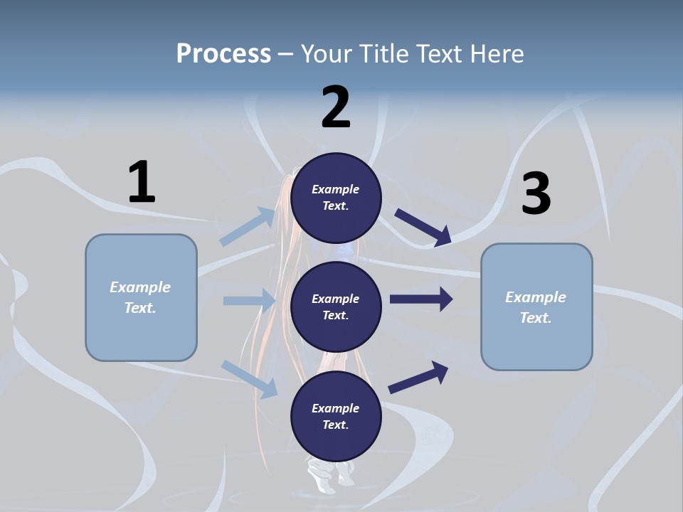 A Woman In A Blue Dress On A Stage PowerPoint Template