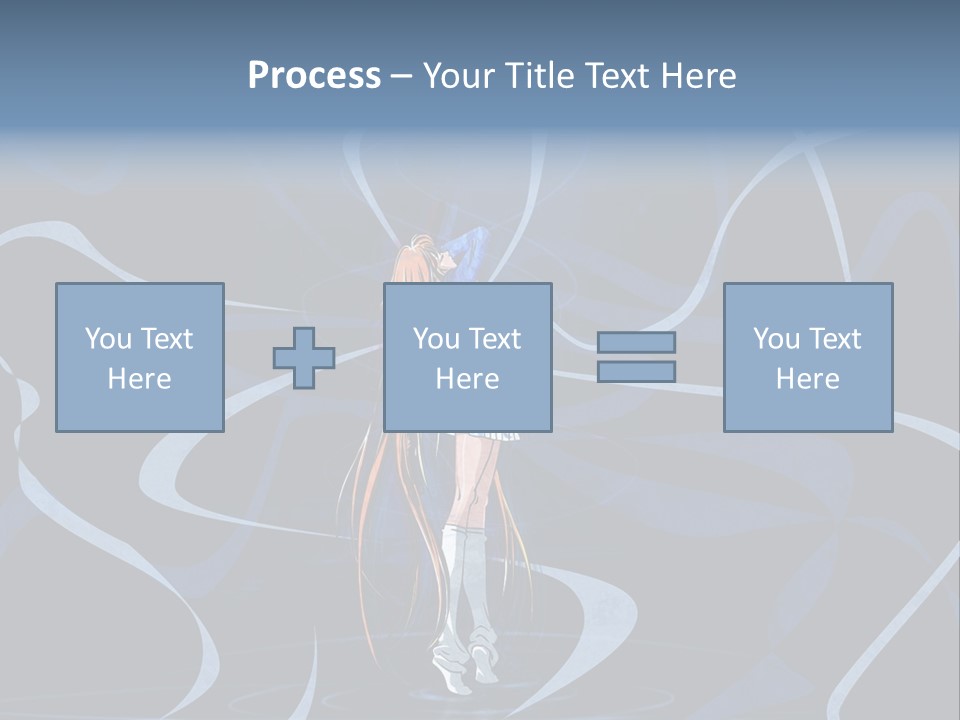 A Woman In A Blue Dress On A Stage PowerPoint Template