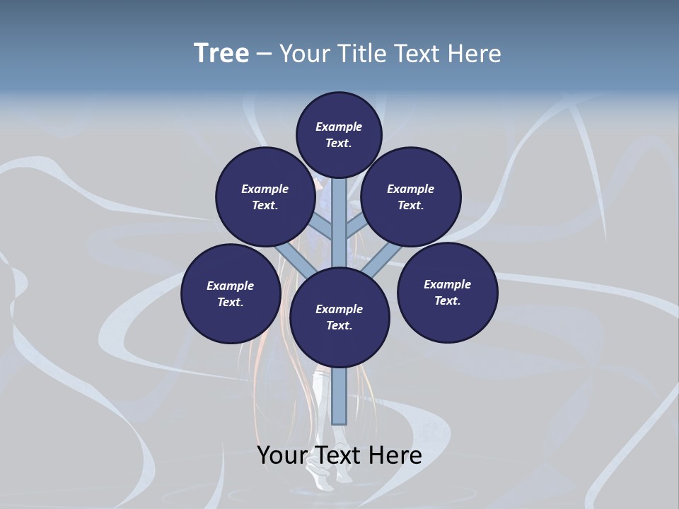 A Woman In A Blue Dress On A Stage PowerPoint Template