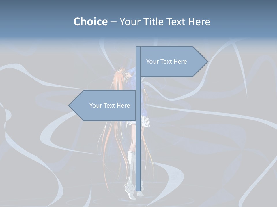 A Woman In A Blue Dress On A Stage PowerPoint Template