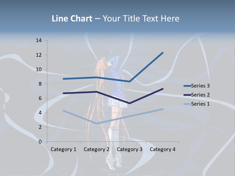 A Woman In A Blue Dress On A Stage PowerPoint Template