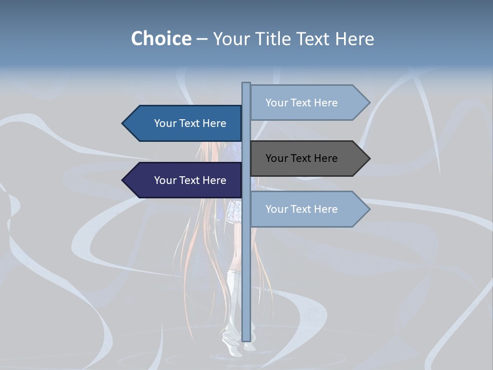 A Woman In A Blue Dress On A Stage PowerPoint Template