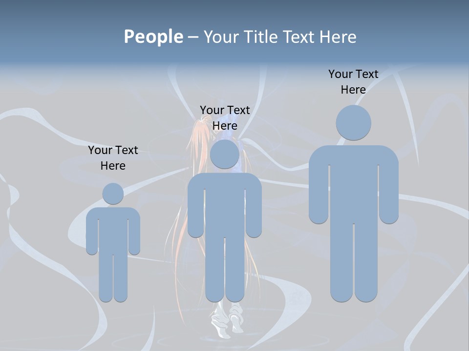 A Woman In A Blue Dress On A Stage PowerPoint Template