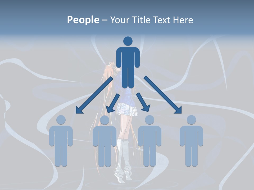 A Woman In A Blue Dress On A Stage PowerPoint Template