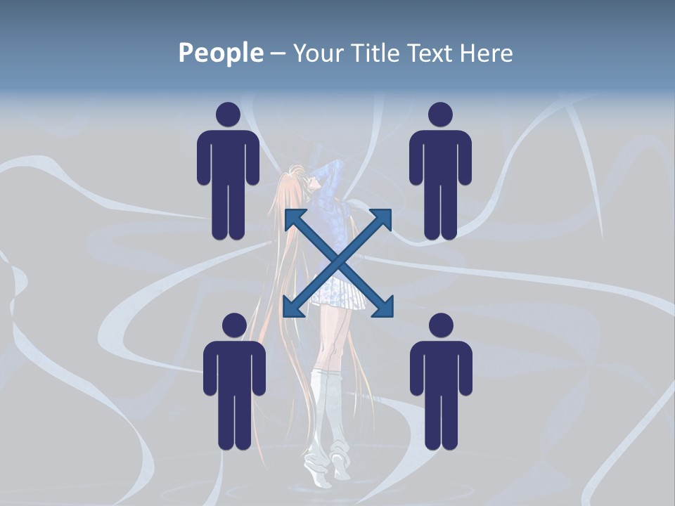 A Woman In A Blue Dress On A Stage PowerPoint Template