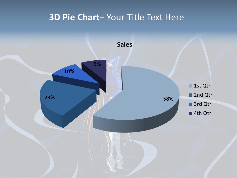 A Woman In A Blue Dress On A Stage PowerPoint Template