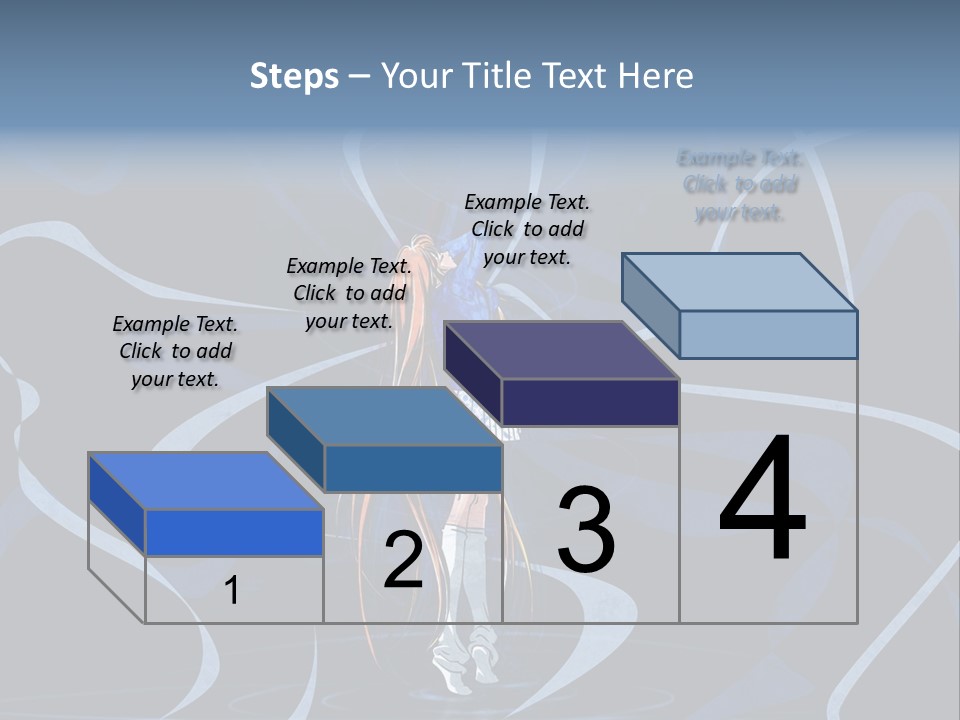 A Woman In A Blue Dress On A Stage PowerPoint Template