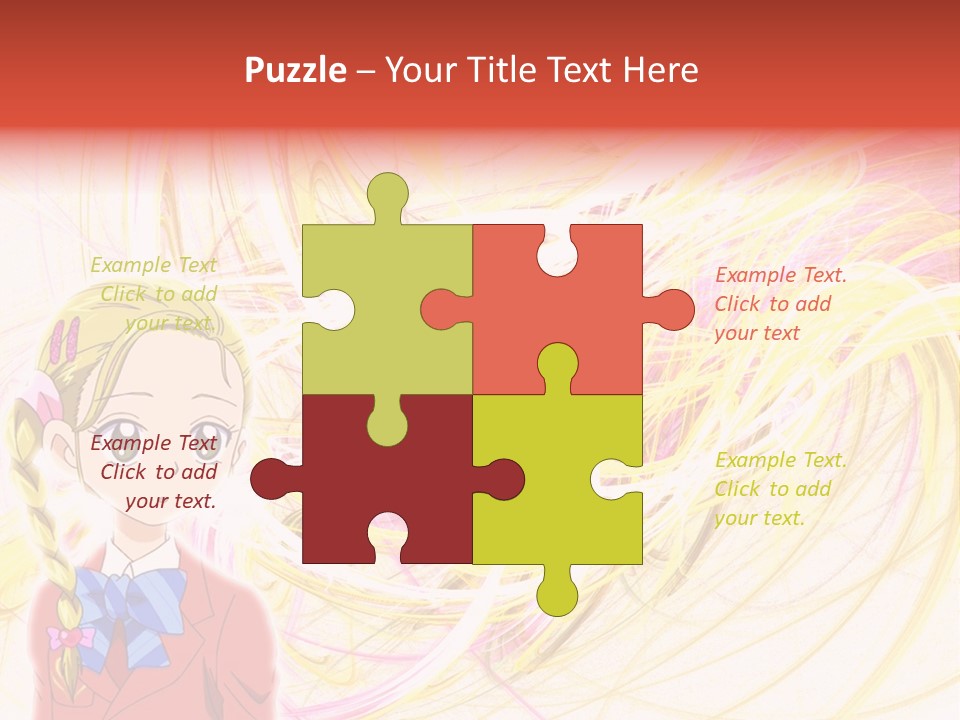 A Girl With Blonde Hair Is Standing In Front Of A Colorful Background PowerPoint Template