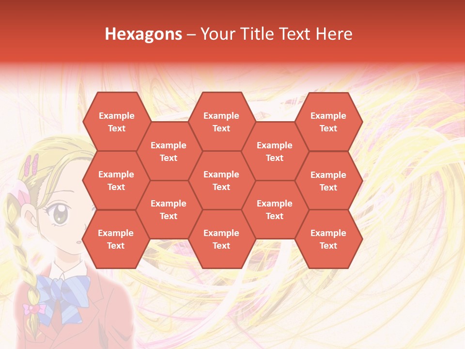 A Girl With Blonde Hair Is Standing In Front Of A Colorful Background PowerPoint Template