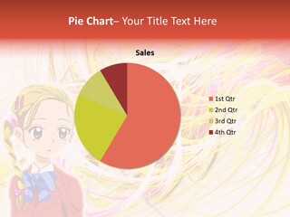 A Girl With Blonde Hair Is Standing In Front Of A Colorful Background PowerPoint Template