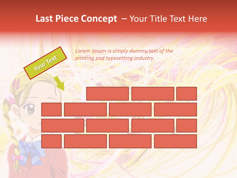 A Girl With Blonde Hair Is Standing In Front Of A Colorful Background PowerPoint Template