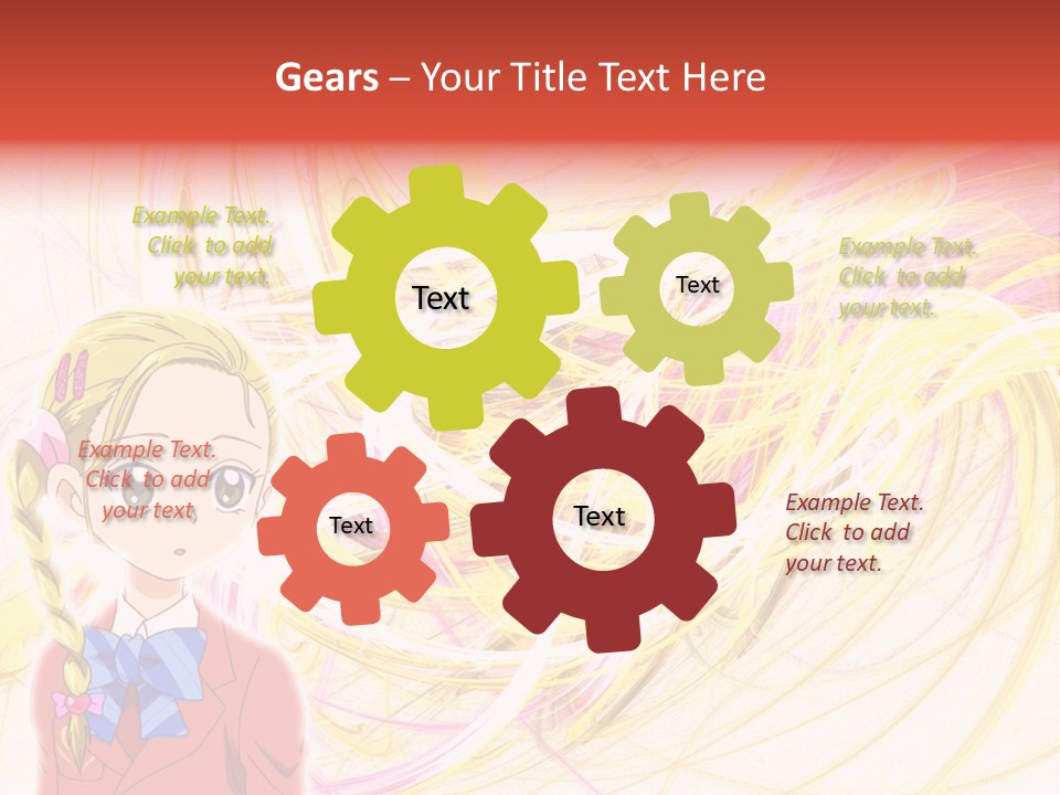 A Girl With Blonde Hair Is Standing In Front Of A Colorful Background PowerPoint Template