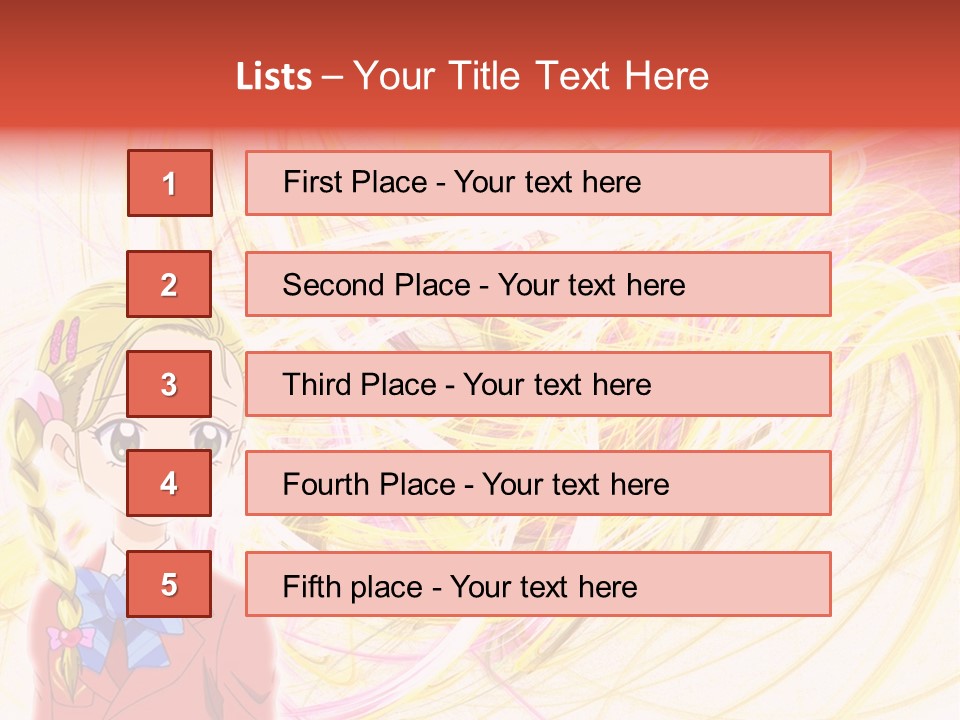 A Girl With Blonde Hair Is Standing In Front Of A Colorful Background PowerPoint Template