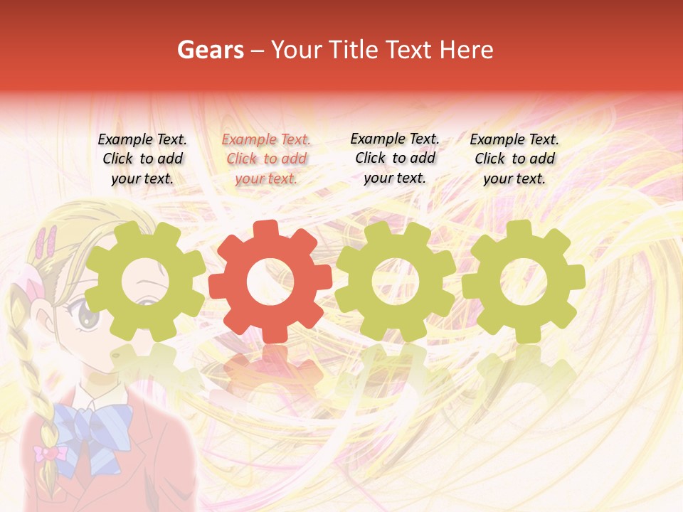 A Girl With Blonde Hair Is Standing In Front Of A Colorful Background PowerPoint Template