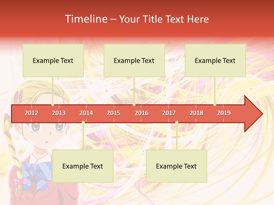 A Girl With Blonde Hair Is Standing In Front Of A Colorful Background PowerPoint Template