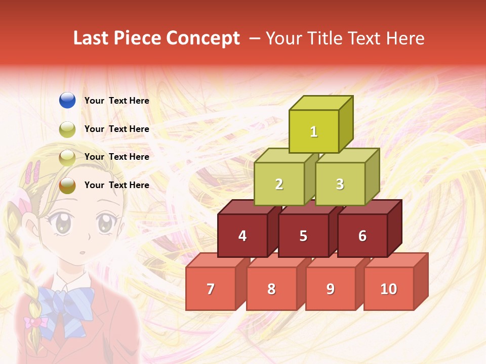 A Girl With Blonde Hair Is Standing In Front Of A Colorful Background PowerPoint Template