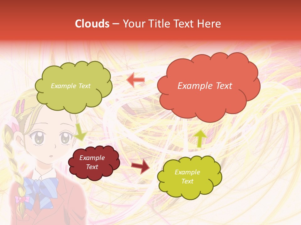 A Girl With Blonde Hair Is Standing In Front Of A Colorful Background PowerPoint Template