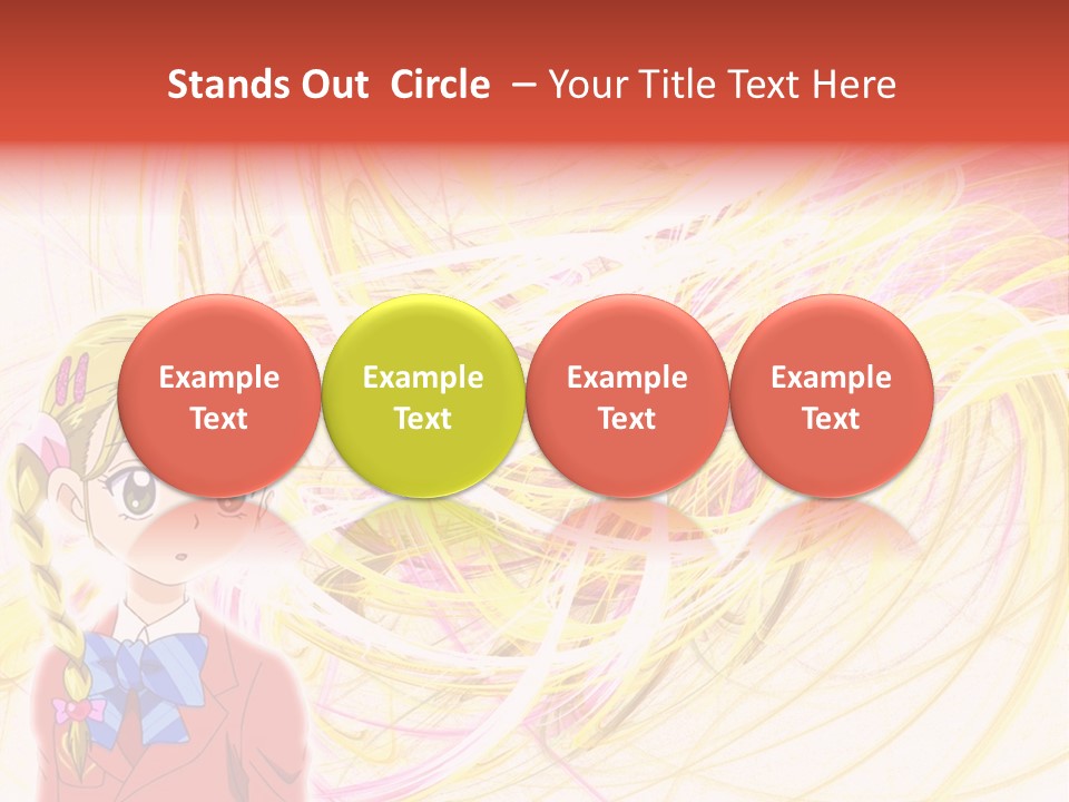 A Girl With Blonde Hair Is Standing In Front Of A Colorful Background PowerPoint Template