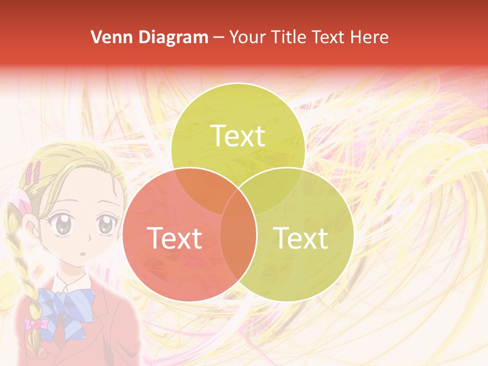 A Girl With Blonde Hair Is Standing In Front Of A Colorful Background PowerPoint Template