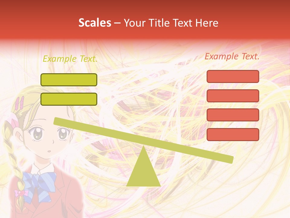 A Girl With Blonde Hair Is Standing In Front Of A Colorful Background PowerPoint Template