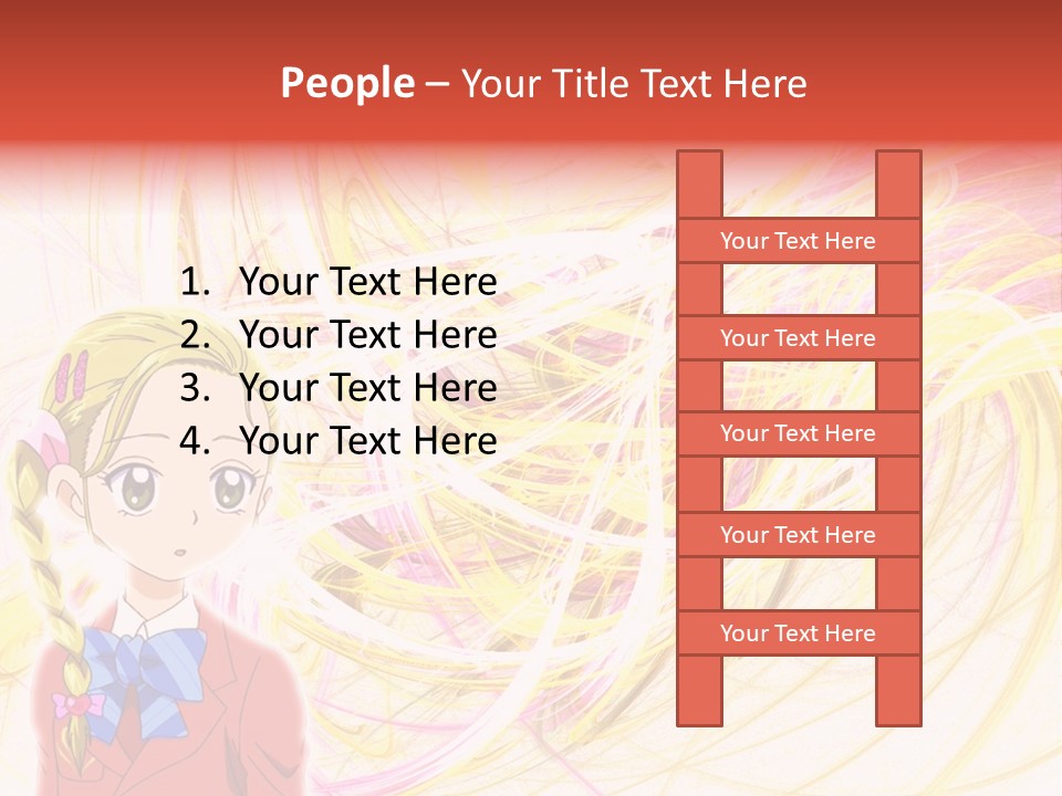 A Girl With Blonde Hair Is Standing In Front Of A Colorful Background PowerPoint Template