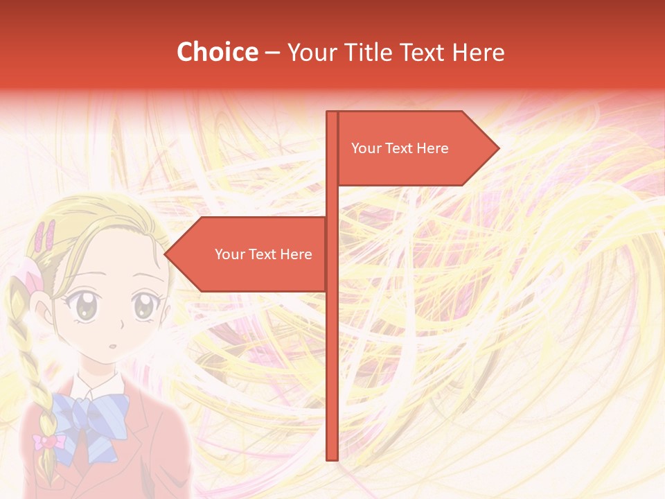 A Girl With Blonde Hair Is Standing In Front Of A Colorful Background PowerPoint Template