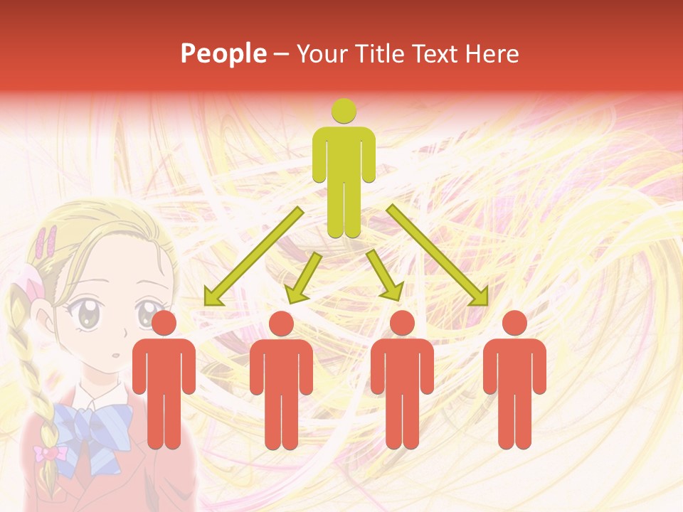 A Girl With Blonde Hair Is Standing In Front Of A Colorful Background PowerPoint Template