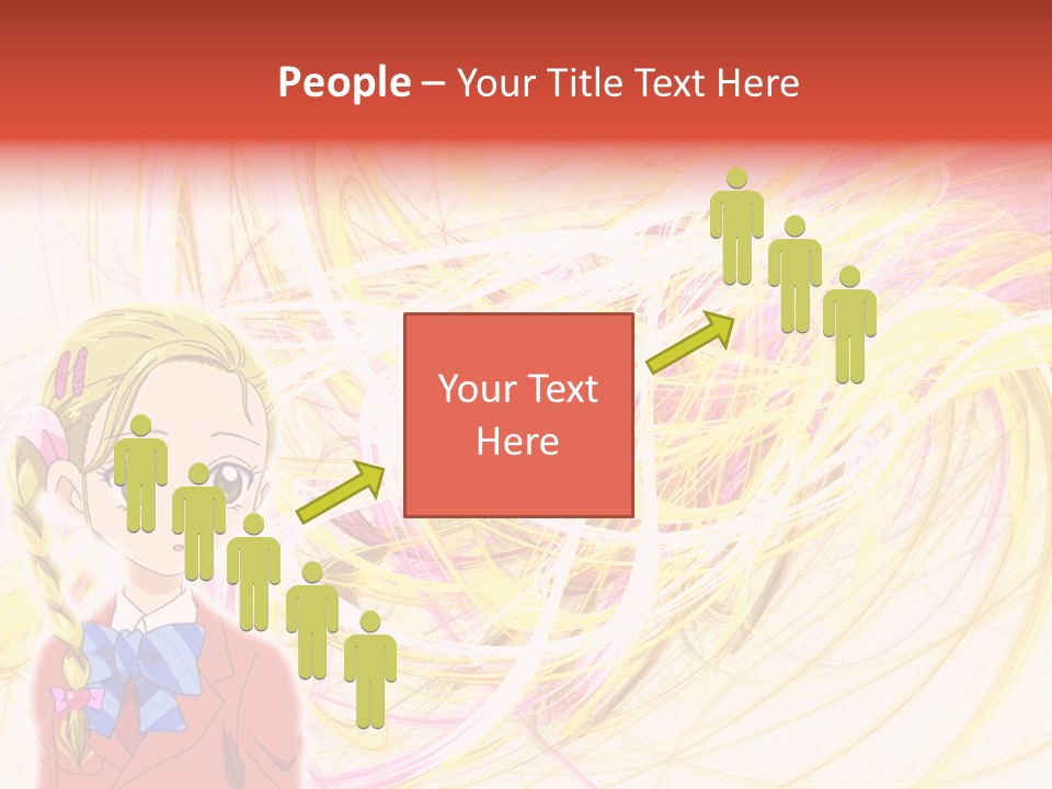 A Girl With Blonde Hair Is Standing In Front Of A Colorful Background PowerPoint Template