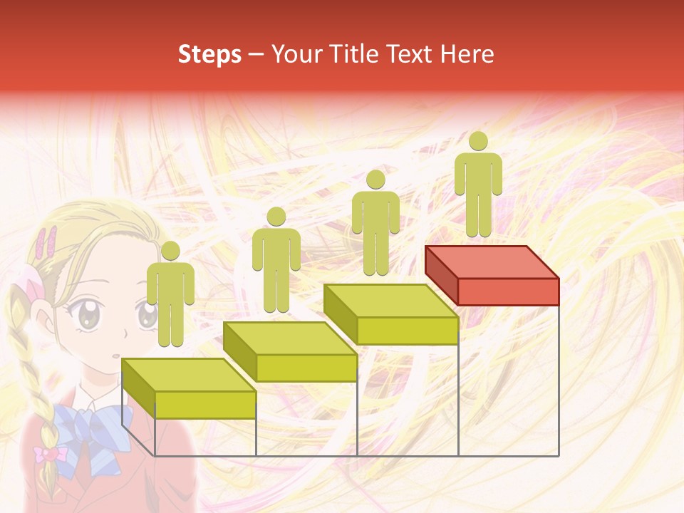 A Girl With Blonde Hair Is Standing In Front Of A Colorful Background PowerPoint Template