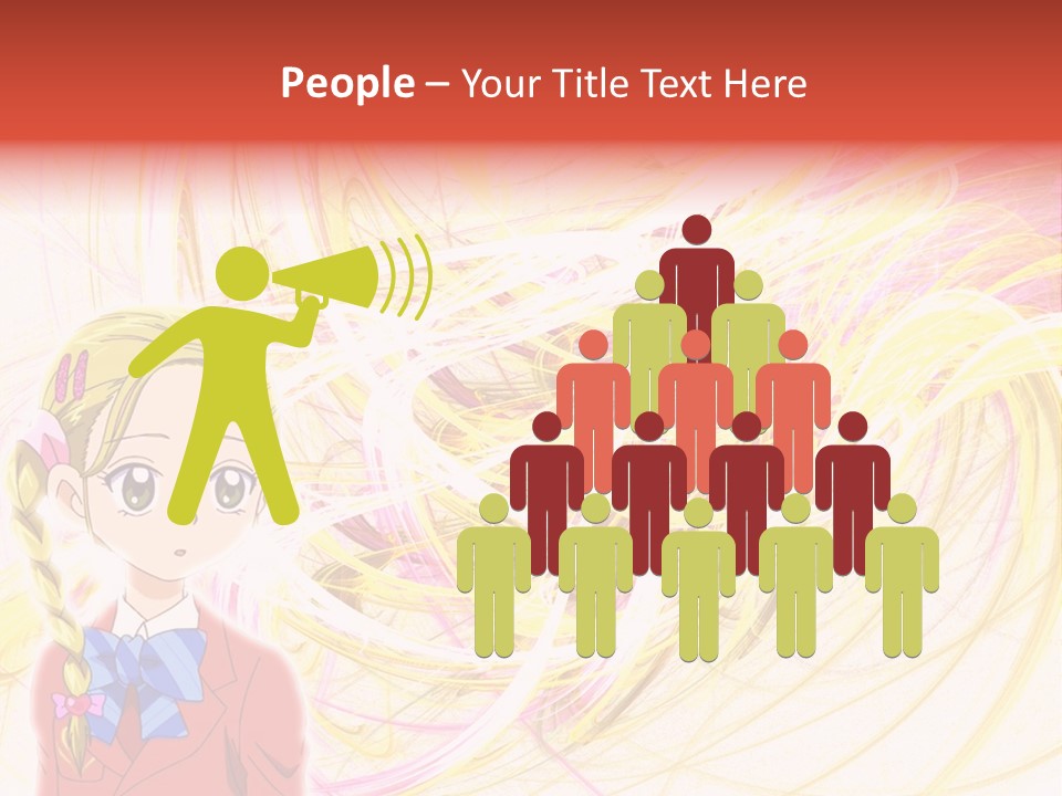 A Girl With Blonde Hair Is Standing In Front Of A Colorful Background PowerPoint Template