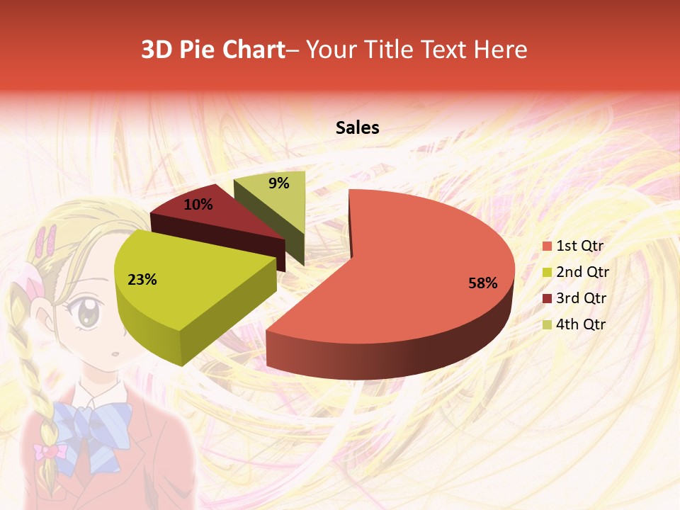 A Girl With Blonde Hair Is Standing In Front Of A Colorful Background PowerPoint Template