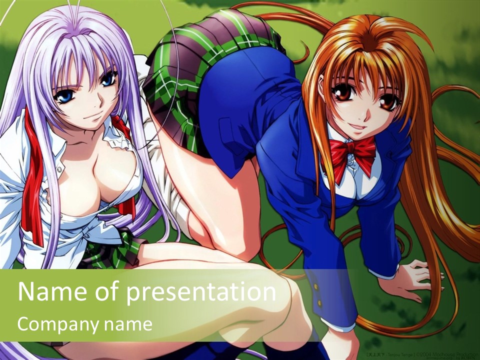 A Couple Of Anime Girls Are Posing For A Picture PowerPoint Template